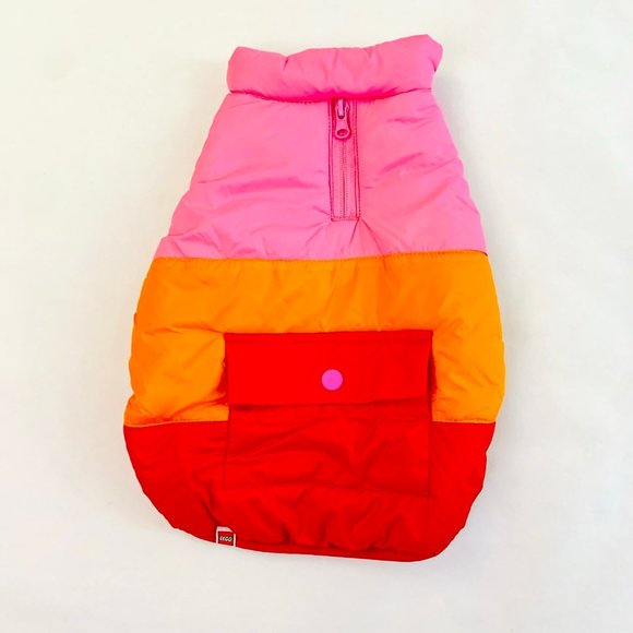 LEGO x Target Dog Coat - Small - Pink/Red/Orange puffer jacket - Picture 2 of 4